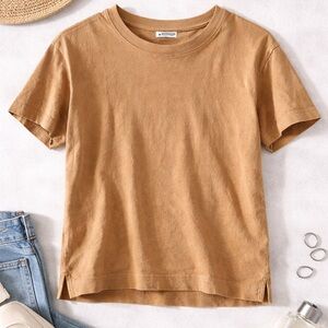 Old Navy Tan Short Sleeve Crew Neck T-Shirt Women’s Medium